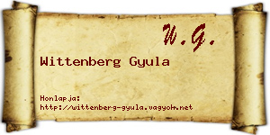 Wittenberg Gyula névjegykártya