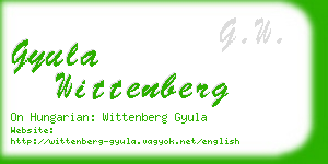 gyula wittenberg business card